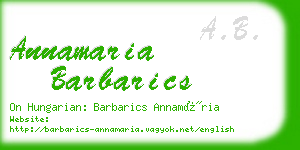 annamaria barbarics business card